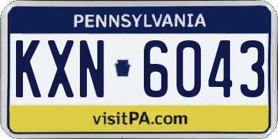 PA license plate KXN6043