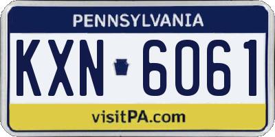 PA license plate KXN6061