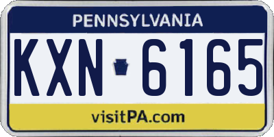 PA license plate KXN6165