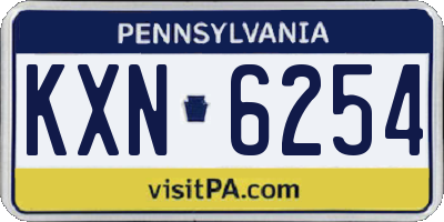 PA license plate KXN6254