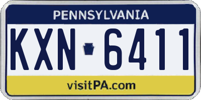 PA license plate KXN6411