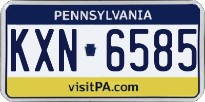 PA license plate KXN6585