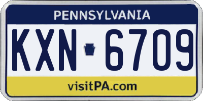 PA license plate KXN6709