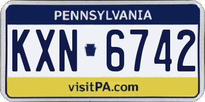 PA license plate KXN6742