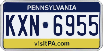 PA license plate KXN6955