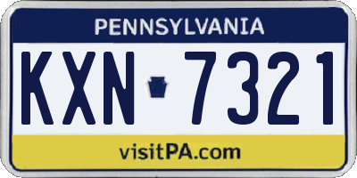 PA license plate KXN7321