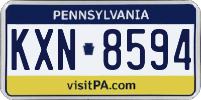 PA license plate KXN8594