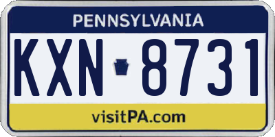 PA license plate KXN8731