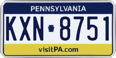 PA license plate KXN8751
