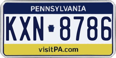 PA license plate KXN8786
