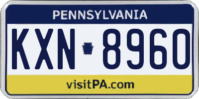 PA license plate KXN8960