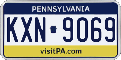 PA license plate KXN9069