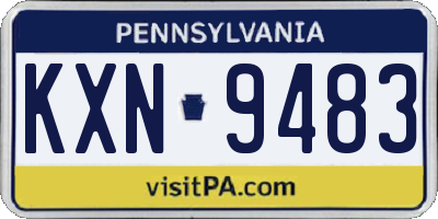 PA license plate KXN9483