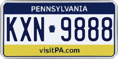PA license plate KXN9888