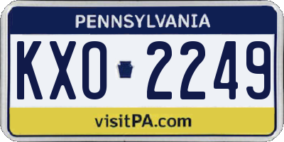 PA license plate KXO2249