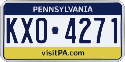 PA license plate KXO4271