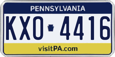 PA license plate KXO4416