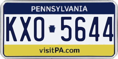 PA license plate KXO5644