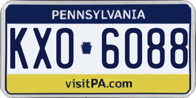 PA license plate KXO6088