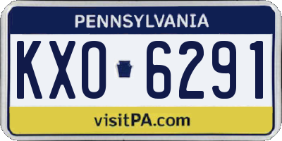PA license plate KXO6291
