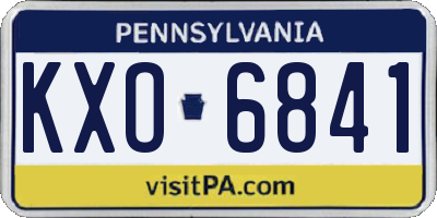 PA license plate KXO6841