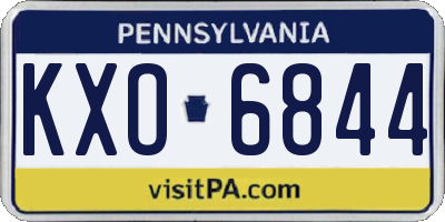 PA license plate KXO6844