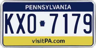 PA license plate KXO7179
