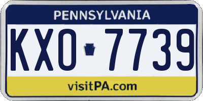 PA license plate KXO7739