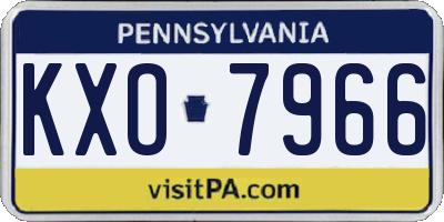 PA license plate KXO7966