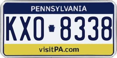 PA license plate KXO8338