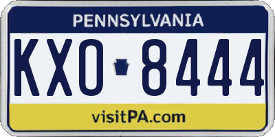 PA license plate KXO8444