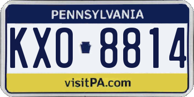 PA license plate KXO8814