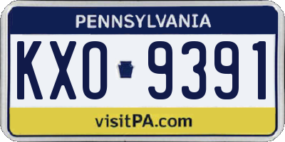 PA license plate KXO9391