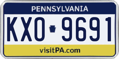 PA license plate KXO9691