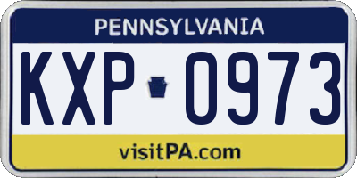 PA license plate KXP0973