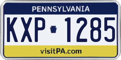 PA license plate KXP1285