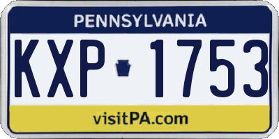 PA license plate KXP1753