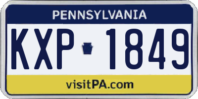 PA license plate KXP1849