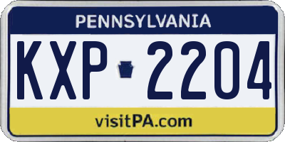 PA license plate KXP2204