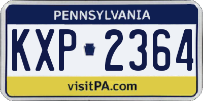 PA license plate KXP2364