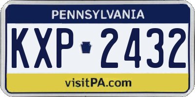 PA license plate KXP2432