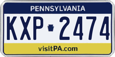 PA license plate KXP2474