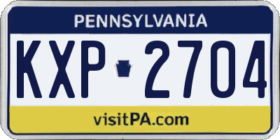 PA license plate KXP2704