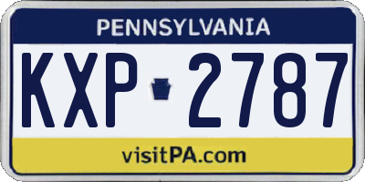 PA license plate KXP2787