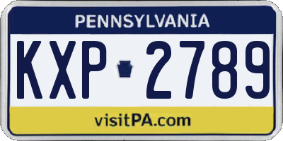 PA license plate KXP2789