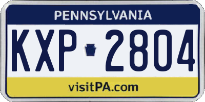 PA license plate KXP2804