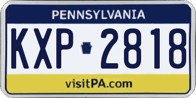 PA license plate KXP2818