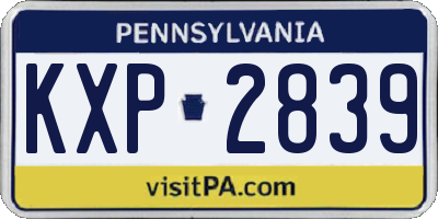 PA license plate KXP2839