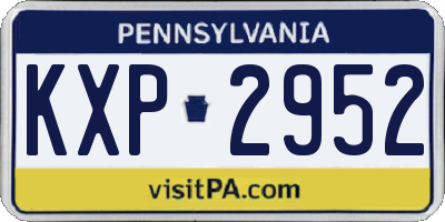 PA license plate KXP2952