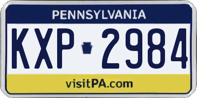 PA license plate KXP2984
